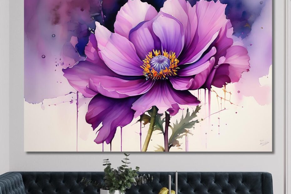 Flower painting canvas print Artprintsiam